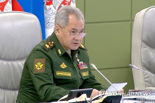 세르게이 쇼이구 러시아 국방장관2022년 3월 1일 세르게이 쇼이구 러시아 국방장관이 화상 기자회견을 진행하고 있다. [타스 연합뉴스, 재판매 및 DB 금지]