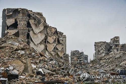 2016년 전쟁으로 처참히 파괴된 시리아 도시 알레포 동부지역[EPA 연합뉴스 자료사진. 재판매 및 DB 금지]
