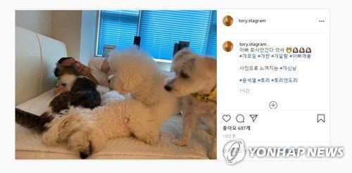 휴가 근황 공개했던 윤석열 당선인윤석열 대통령 당선인이 지난해 8월 6일 반려견의 이름을 딴 인스타그램 계정 토리스타그램에 공개한 반려견·반려묘와 시간을 보내는 사진.[토리스타그램 캡처. 재판매 및 DB금지]