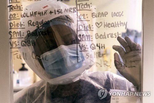 미국 캘리포니아주의 병원 의료진[EPA 연합뉴스 자료사진. 재판매 및 DB 금지]