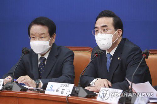 인사말하는 박홍근 원내대표[연합뉴스 자료사진]