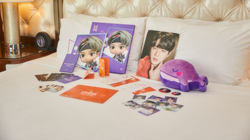 BTS 테마룸미국 라스베이거스 시내에 있는 MGM 리조트 인터내셔널 산하 호텔에 꾸며진 'BTS 테마룸' [하이브 제공. 재판매 및 DB 금지]