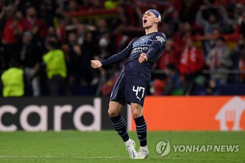 맨시티 포든 '4강 가자!'[AFP=연합뉴스]