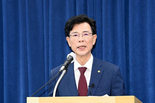 김한근 강릉시장 예비후보, 무소속 출마선언[촬영 유형재]