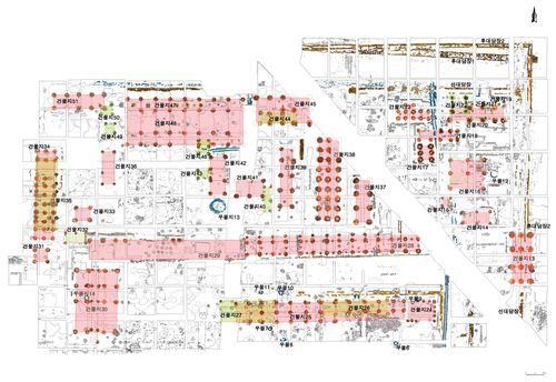 경주 황룡사 강당 북동편 지구 건물터 배치도[국립경주문화재연구소 제공. 재판매 및 DB 금지]