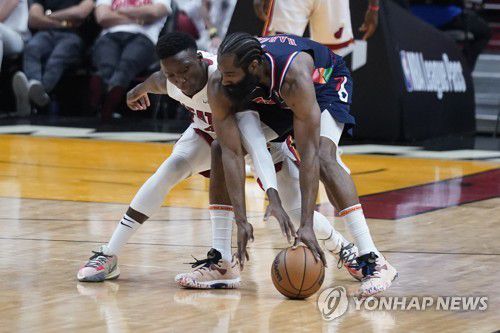 팀의 플레이오프 탈락을 막지 못한 제임스 하든[AP=연합뉴스]