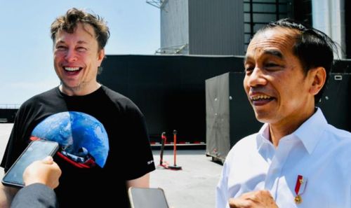 조코위, 스페이스X 방문…머스크 "11월 인니 방문"[인도네시아 대통령궁 제공, 재판매 및 DB금지]