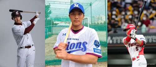 2022 신인 타자 박찬혁(왼쪽부터), 이재현, 김도영[키움·삼성 제공. 연합뉴스 자료사진. 재판매 및 DB금지]