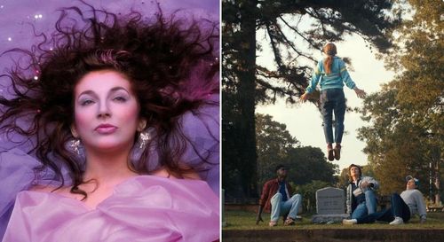 '러닝 업 댓 힐'을 부른 케이트 부시(왼쪽)와 '기묘한 이야기'의 한 장면(오른쪽)[트위터 게시물 캡처. 재판매 및 DB 금지]