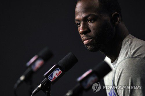 지난달 2일 기자회견에 나선 드레이먼드 그린[AP=연합뉴스]