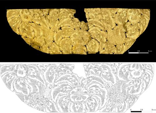 경주 동궁과 월지에서 나온 신라 금박 유물[국립경주문화재연구소 제공. 재판매 및 DB 금지]