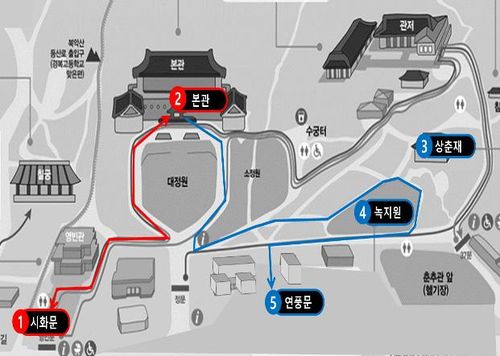유엔참전용사 청와대 관람 동선  [국가보훈처 제공. 재판매 및 DB 금지]