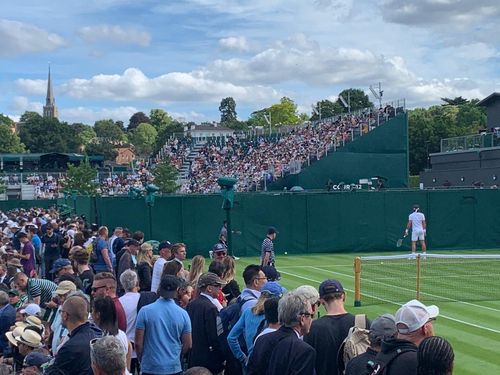 영국 윔블던 테니스 대회 관중[촬영 최윤정]