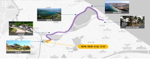 경포∼오죽헌 수요 응답 서비스 노선(L=6km)[강릉시 제공. 재판매 및 DB 금지]