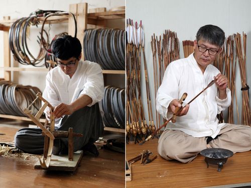 국가무형문화재 궁시장 보유자로 인정 예고된 김윤경·유세현 씨왼쪽부터 김윤경(궁장), 유세현(시장) 씨 [문화재청 제공. 재판매 및 DB 금지]