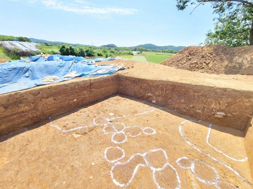 파주 육계토성 성토 중심 구간과 판축 중심 구간 교차 지점 전경[국립문화재연구원 제공. 재판매 및 DB 금지]