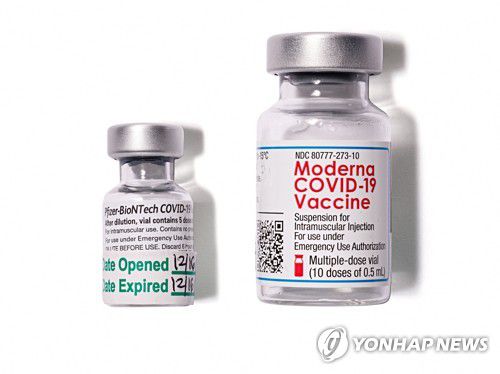 화이자와 모더나의 코로나19 백신[로이터 연합뉴스자료사진. 재판매 및 DB 금지]