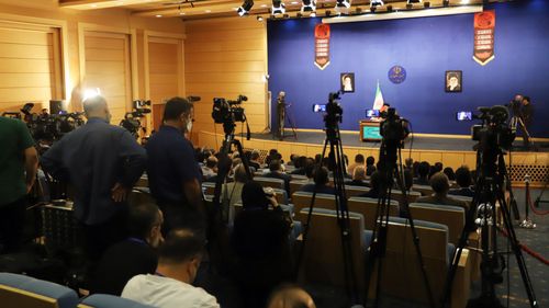 이란 대통령 기자회견 취재진[이승민 특파원 촬영. 재판매 및 DB 금지]