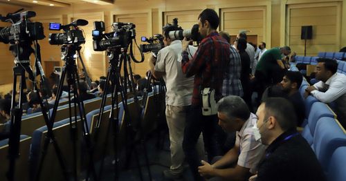 이란 대통령 내외신 기자회견 취재진[이승민 특파원 촬영. 재판매 및 DB 금지]