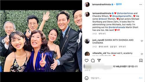 배우 샌드라 오 공식 인스타그램 게시글[샌드라 오 인스타그램 캡처. 재판매 및 DB 금지]