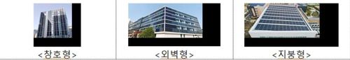 유형별 건물일체형태양광(BIPV) 건물 [산업통상자원부 제공]