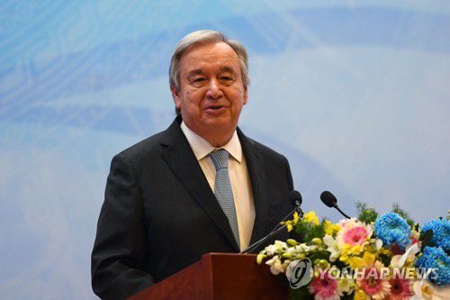 베트남 방문한 구테흐스 유엔 사무총장[AFP 연합뉴스 자료사진. 재판매 및 DB 금지]