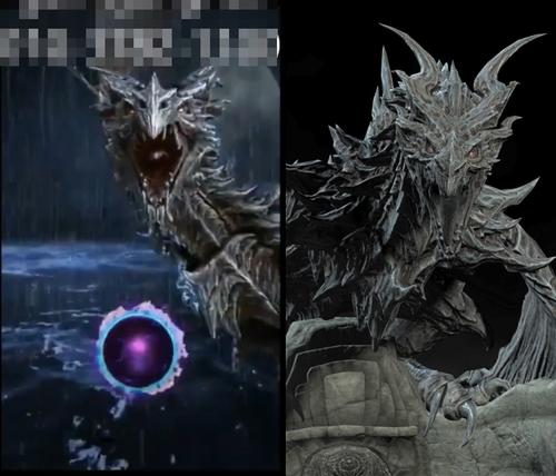 리소스 도용의 실태게임위 심의를 통과한 아케이드 게임 플레이 영상(왼쪽)과 '엘더스크롤 5: 스카이림' 로딩 화면의 캐릭터 '알두인' ['묻고더블로가' 홍보 영상 캡처·게임 화면 캡처]