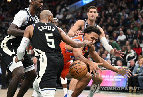 밀워키-오클라호마시티 경기 모습[USA TODAY Sports=연합뉴스]