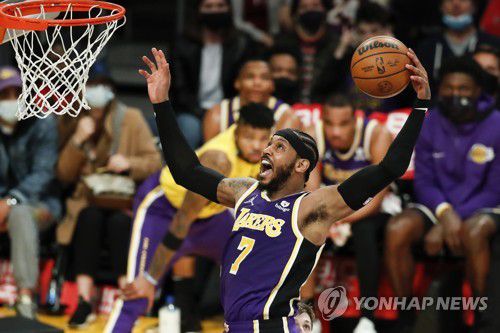 지난 시즌 LA 레이커스에서 뛴 카멜로 앤서니[EPA=연합뉴스 자료사진. 재판매 및 DB금지]