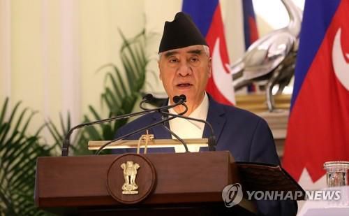 셰르 바하두르 데우바 네팔 총리.[EPA 연합뉴스 자료사진. 재판매 및 DB 금지]