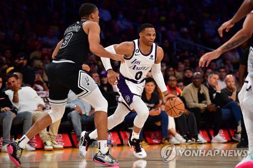 레이커스의 러셀 웨스트브룩[USA TODAY Sports=연합뉴스]