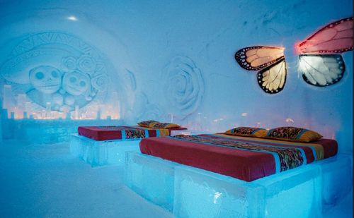 얼음 침대 위의 침구 [캐나다관광청 제공]