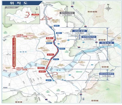 동부간선도로 지하화 민간투자사업 위치도[기획재정부 제공. 재판매 및 DB 금지]