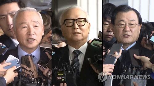 남재준, 이병기, 이병호 전 국정원장[연합뉴스TV 제공]