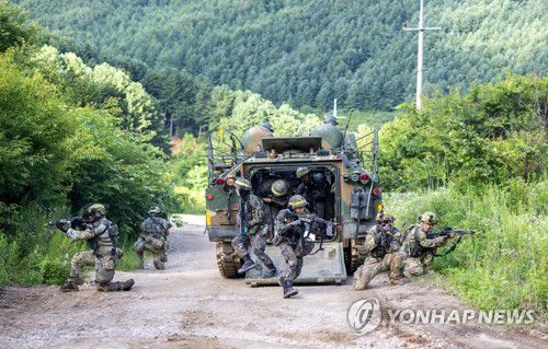 올해 7월 인제 육군과학화전투훈련단에서 진행된 한미 연합 KCTC 훈련 [육군 제공. 연합뉴스 자료사진] photo@yna.co.kr
