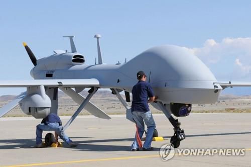 미군 최신형 무인 정찰·공격기 '그레이 이글 MQ-1C' [로이터 연합뉴스 자료사진. 재판매 및 DB 금지]