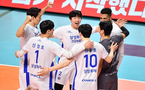 삼성화재, 시즌 두 번째 2연승과 셧아웃 승리[한국배구연맹 제공. 재판매 및 DB 금지]