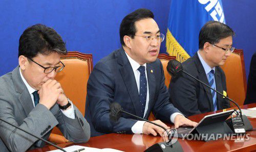 정책조정회의 발언하는 박홍근 원내대표(서울=연합뉴스) 백승렬 기자 = 더불어민주당 박홍근 원내대표가 9일 국회에서 열린 정책조정회의에서 발언하고 있다. 2023.3.9 srbaek@yna.co.kr