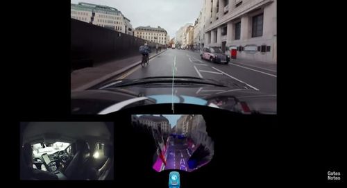 빌 게이츠의 자율주행차 시승 장면[빌게이츠 블로그 캡처]