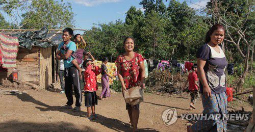 2021년 10월 미조람내 미얀마 난민 [EPA 연합뉴스 자료사진. 재판매 및 DB 금지]