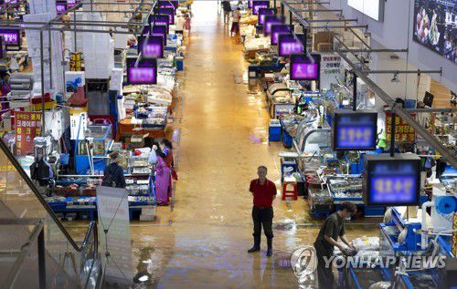 日 오염수 논란에 횟집들 직격탄(서울=연합뉴스) 윤동진 기자 = 일본 후쿠시마 원전 오염수 방류가 임박한 22일 오후 서울 동작구 노량진수산시장이 비교적 한산한 모습을 보이고 있다. 2023.6.22 mon@yna.co.kr