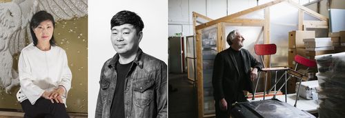 청주공예비엔날레 본전시에 참여하는 작가들. 왼쪽부터 황란, 이상협, 유르겐 베이[청주공예비엔날레 제공. 재판매 및 DB 금지]