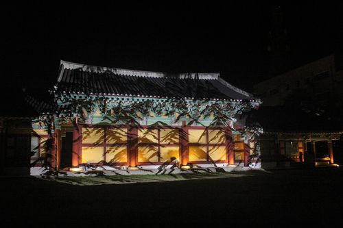 강릉대도호부관아 미디어아트 사업 파일럿 테스트[강릉문화원 제공. 재판매 및 DB 금지]