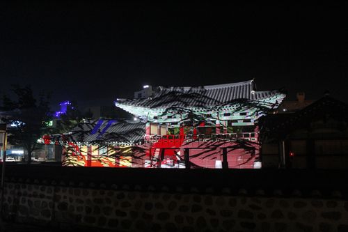 강릉대도호부관아 미디어아트 사업 파일럿 테스트[강릉문화원 제공. 재판매 및 DB 금지]