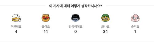 이 기사에 대해 어떻게 생각하시나요?[다음 뉴스 댓글 창 갈무리]