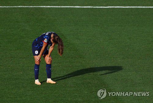좌절한 네덜란드 선수들[로이터=연합뉴스]