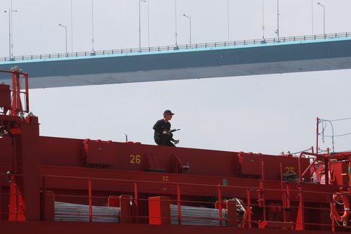 을지연습 조선소 선박 침투한 테러범[촬영 장지현]