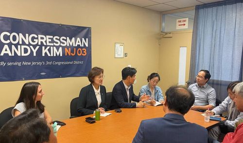 앤디 김 미국 연방하원의원과 만난 강은미·이용선 의원더불어민주당 제공