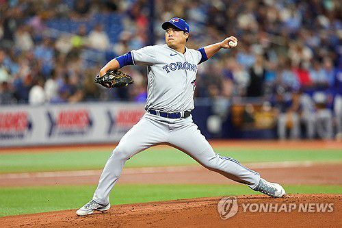 토론토 류현진의 투구[USA TODAY=연합뉴스]