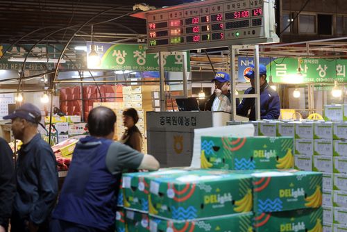 추석 명절 앞둔 청과물 도매시장촬영 천경환 기자
